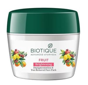 biotique fruit brightening depigmentation and tan removal face pack| ayurvedic and organically pure