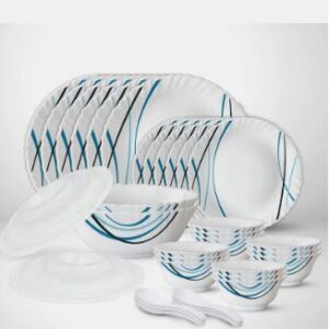 larah by borosil pack of 34 opalware galaxy series merlin 34 pcs dinnerset