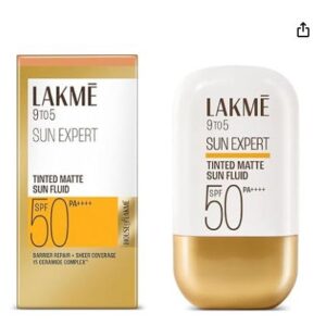 lakme sun expert tinted dry matte sunscreen fluid