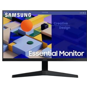 samsung 24 inch (60.46cm) fhd flat 1,920 x 1,080 monitor, ips, 75 hz, bezel less design, amd freesync, flicker free, hdmi, d sub, (ls24c310eawxxl, black)