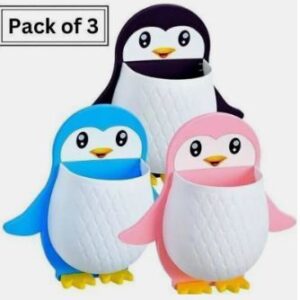 pyorit pack of 3 penguin toothbrush holder