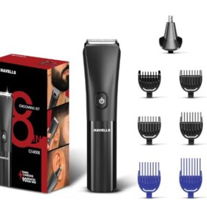 havells 8 in 1 grooming kit |2 in 1 special blade|nose & ear attachment|4 beard & 2 hair combs