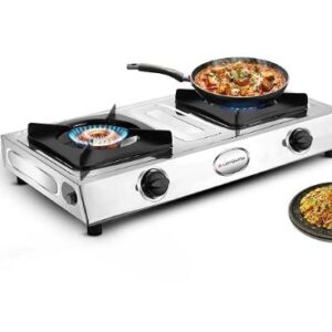 Home longway stellar stainless steel top, 2 burner manual ignition stainless steel gas stove